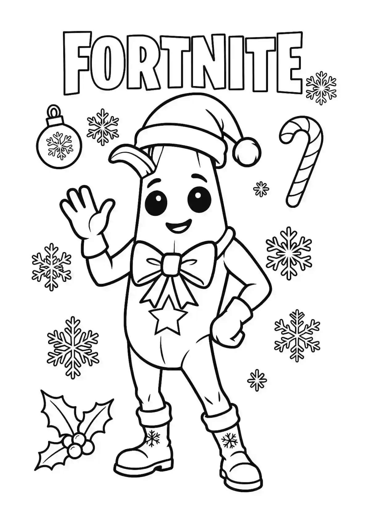 Fortnite Christmas Coloring Page