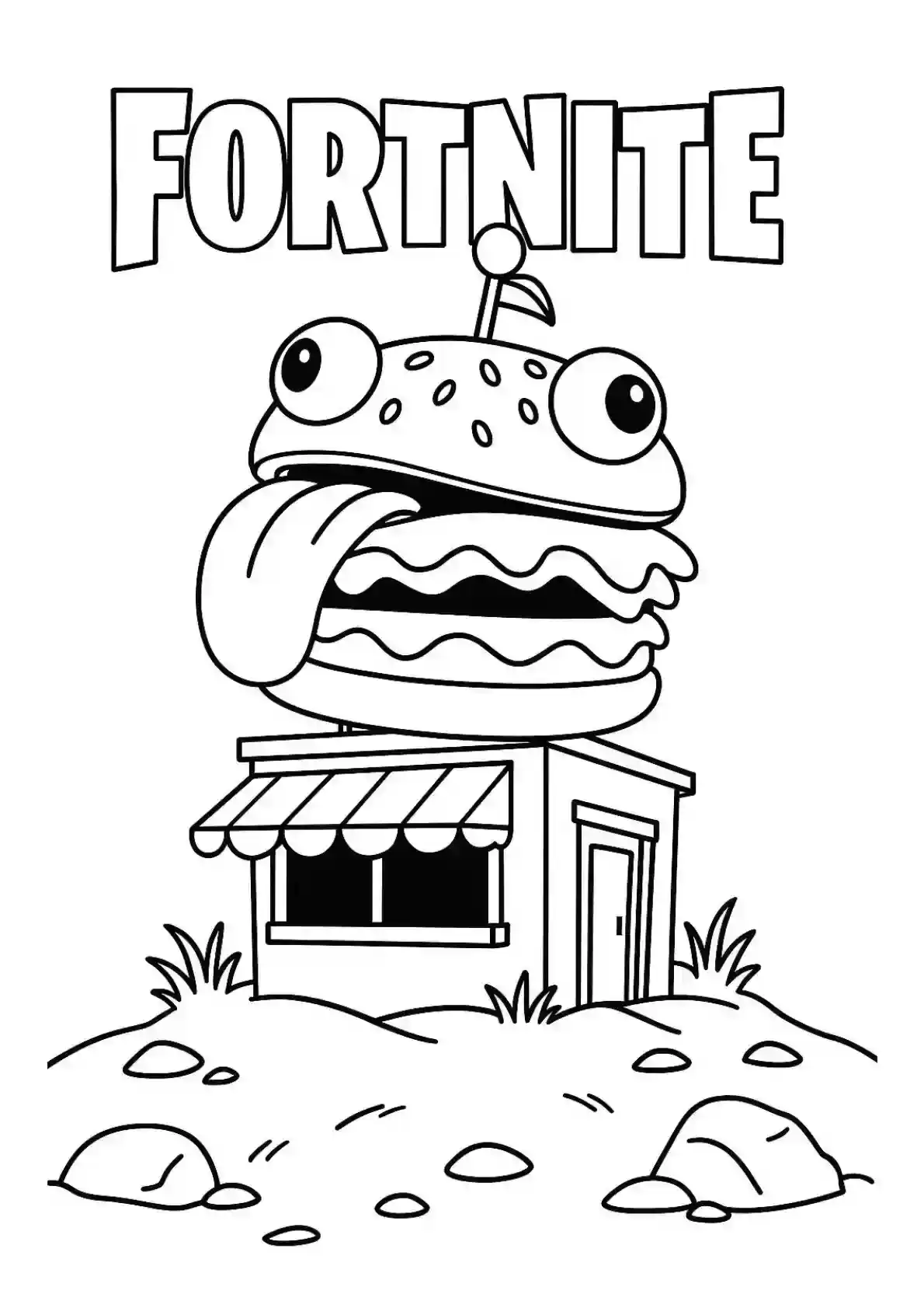 Fortnite Durr Burger Coloring Page