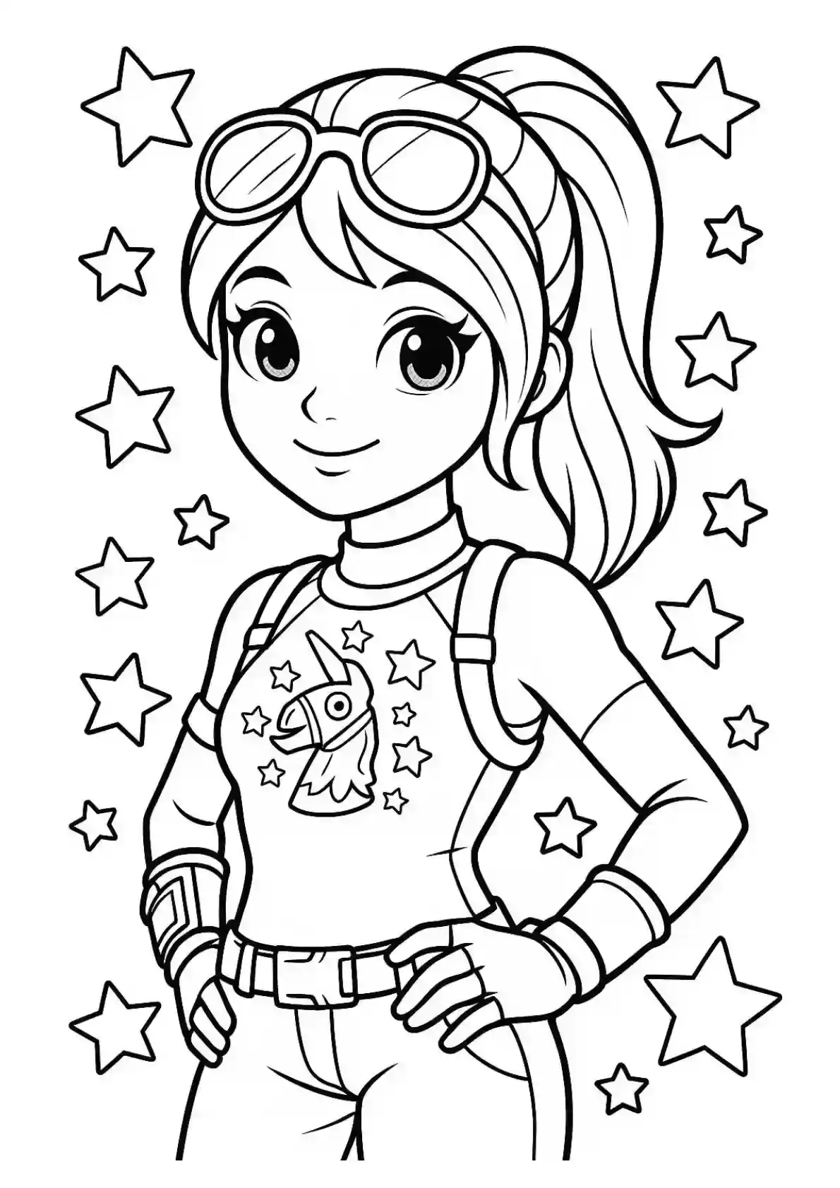 Fortnite Female Pilot Coloring Page