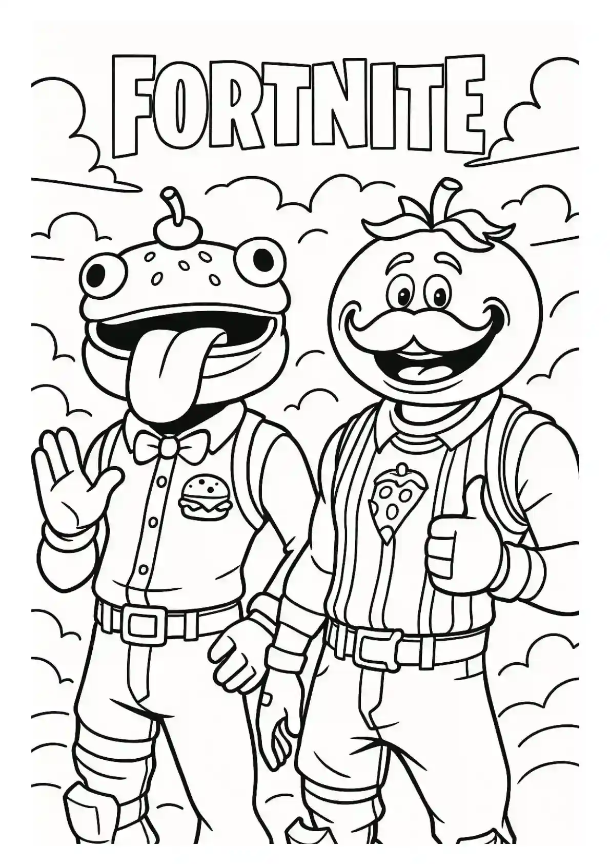 Fortnite Food Fight Coloring Page