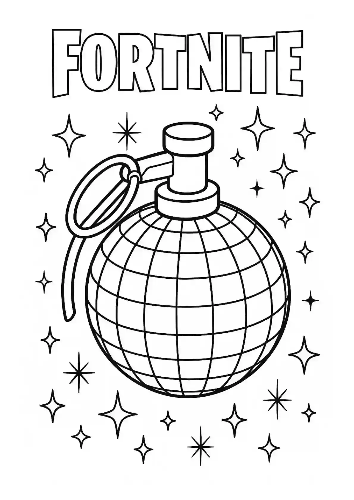 "Fortnite Grenade Coloring Page