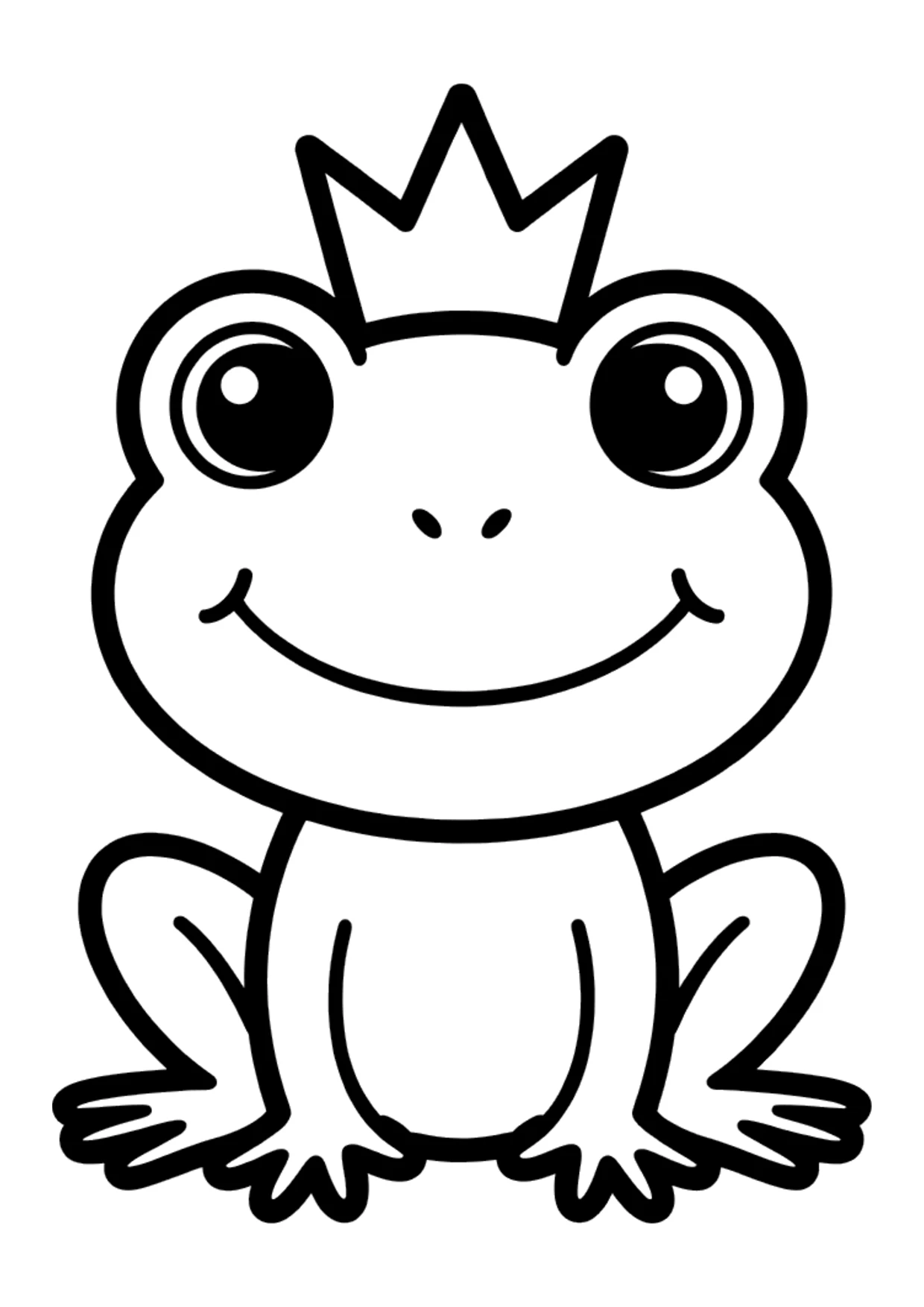 Coloriage facile d&rsquo;une grenouille avec une couronne