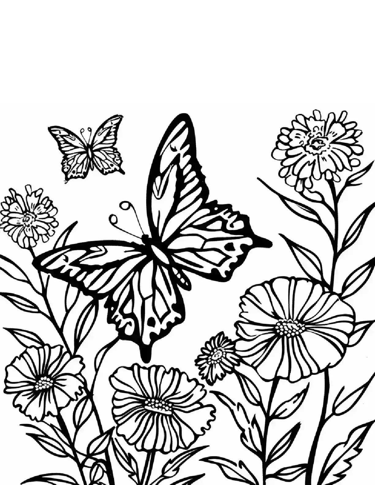 Garden Butterfly with Wildflowers
