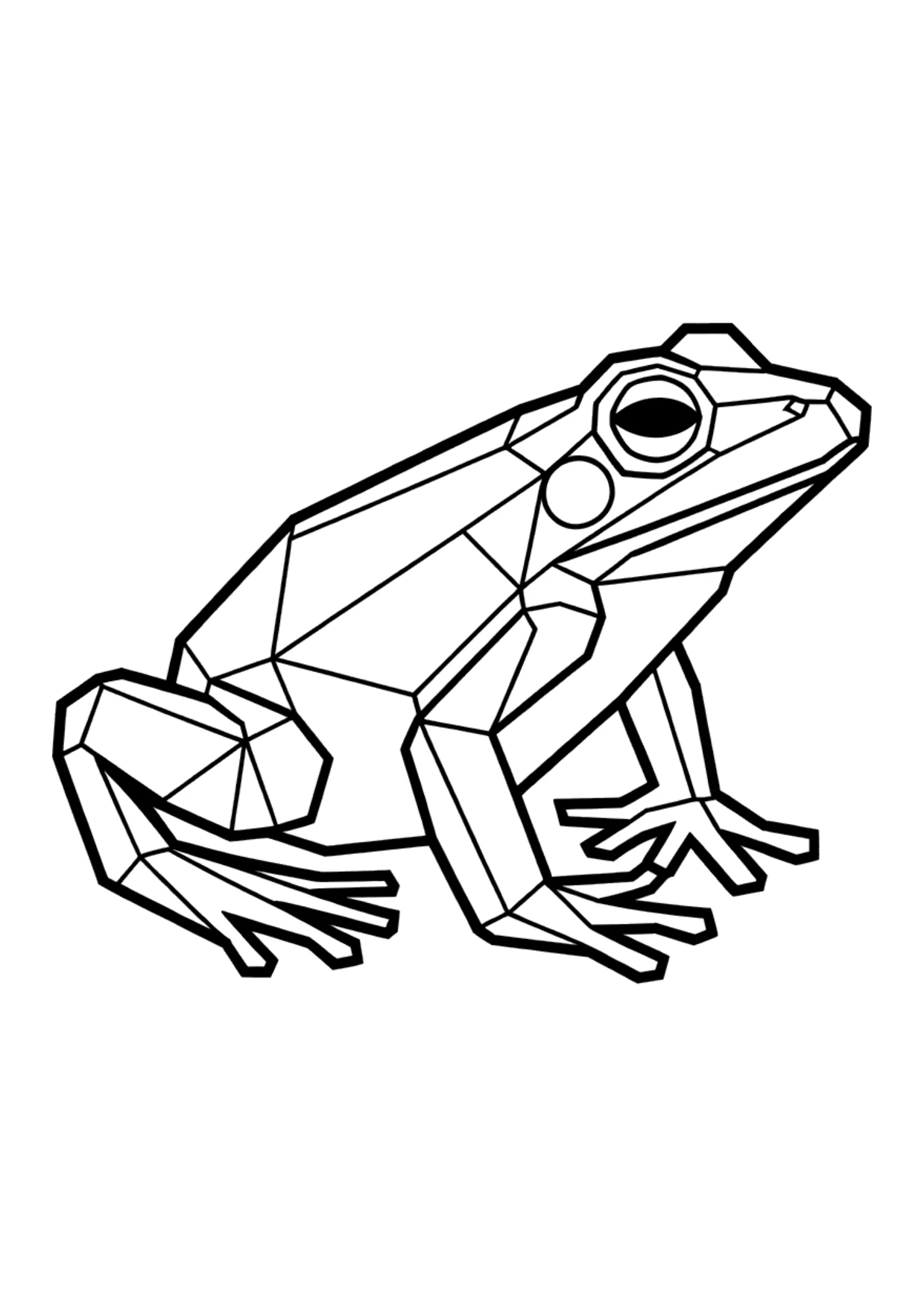 Coloriage géométrique détaillé d&rsquo;une grenouille