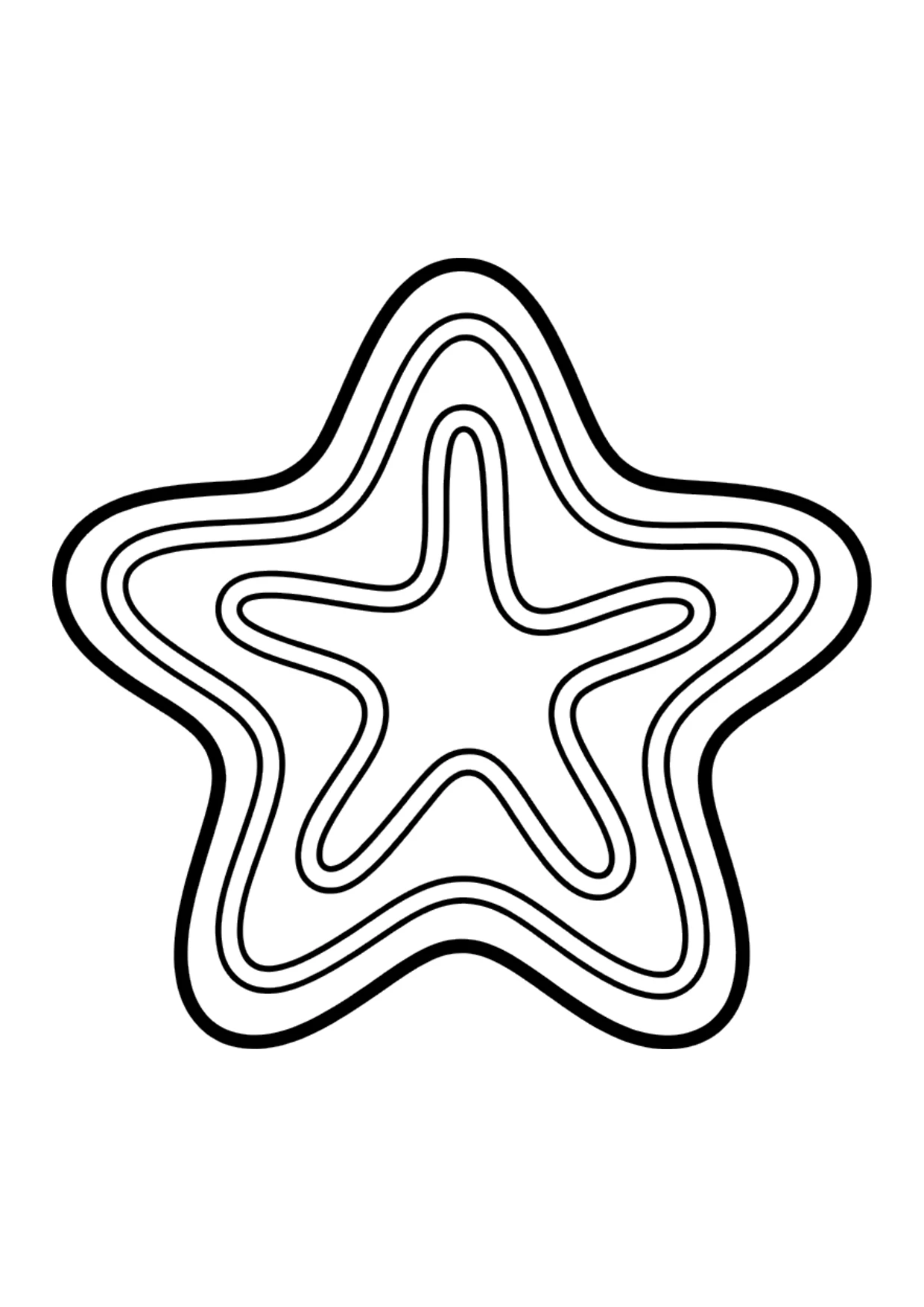 Dibujo fácil de una galleta de jengibre con forma de estrella para colorear