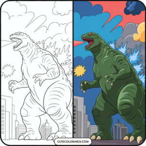 Preview of godzilla coloring pages