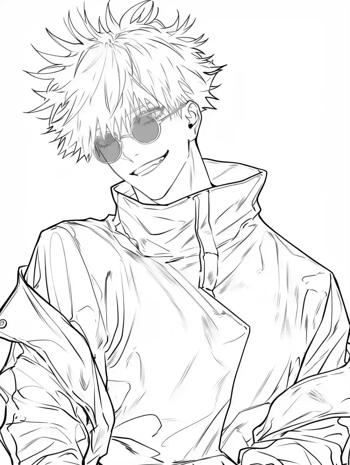 Gojo Sunglasses Coloring Page