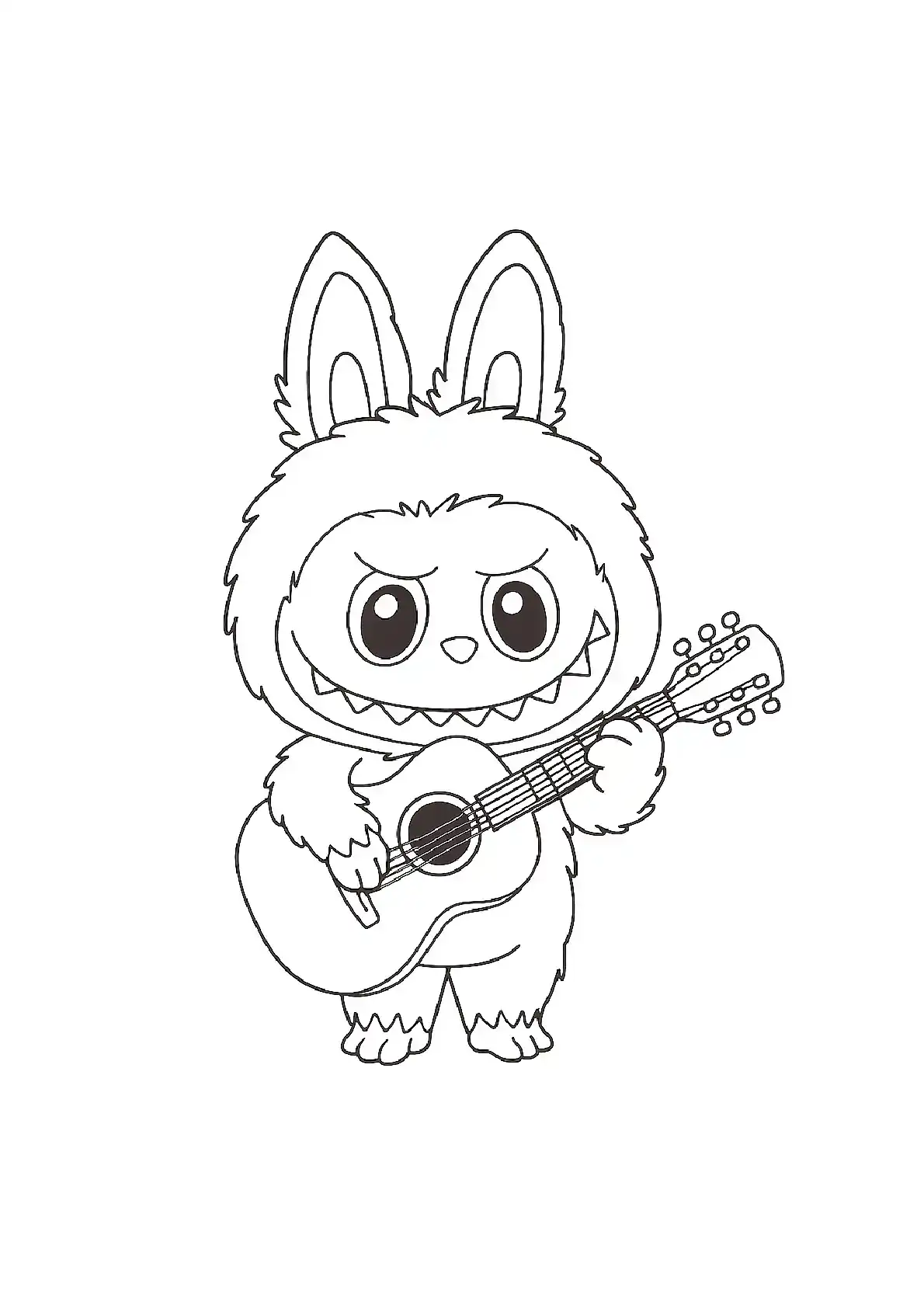 Guitar playing coloring page