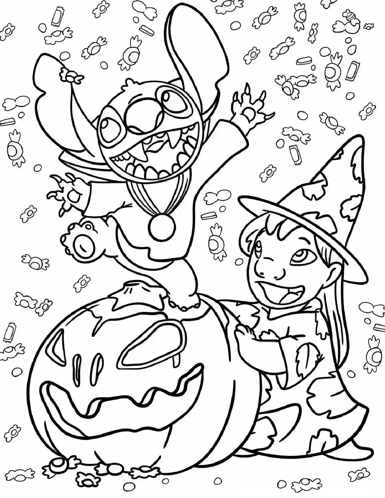 Halloween Stitch Coloring Pages