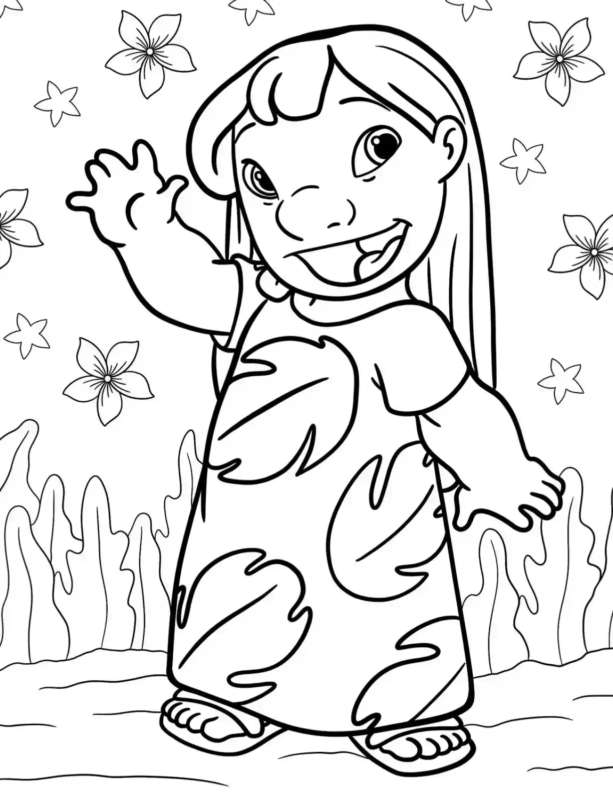 "Happy Lilo Coloring Pages