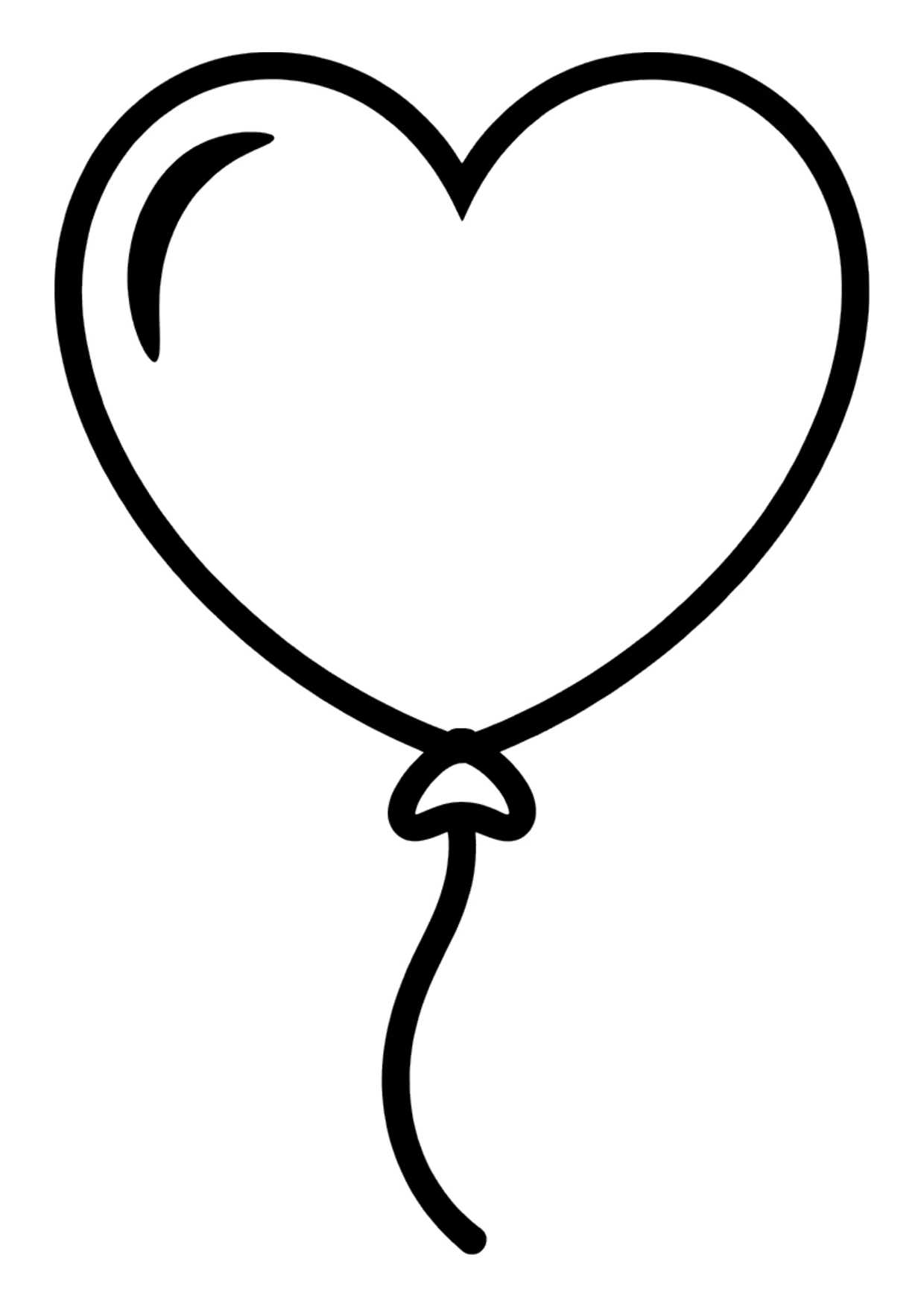 Coloriage facile d’un ballon en forme de cœur