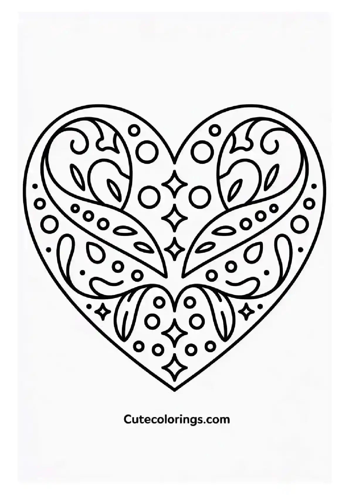 Heart Coloring Pages Zentangle Art