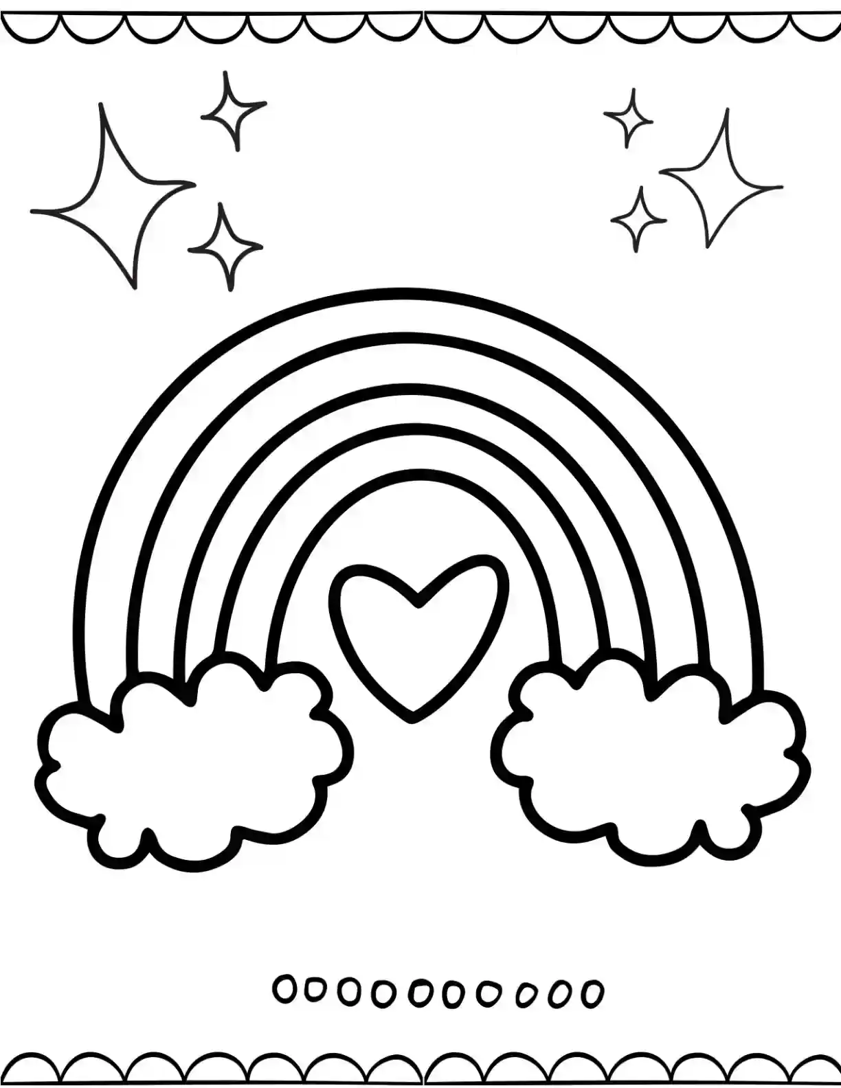 Heart Rainbow Coloring Page