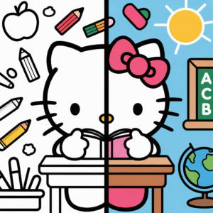Vorschau der Hello-Kitty-Ausmalbilder