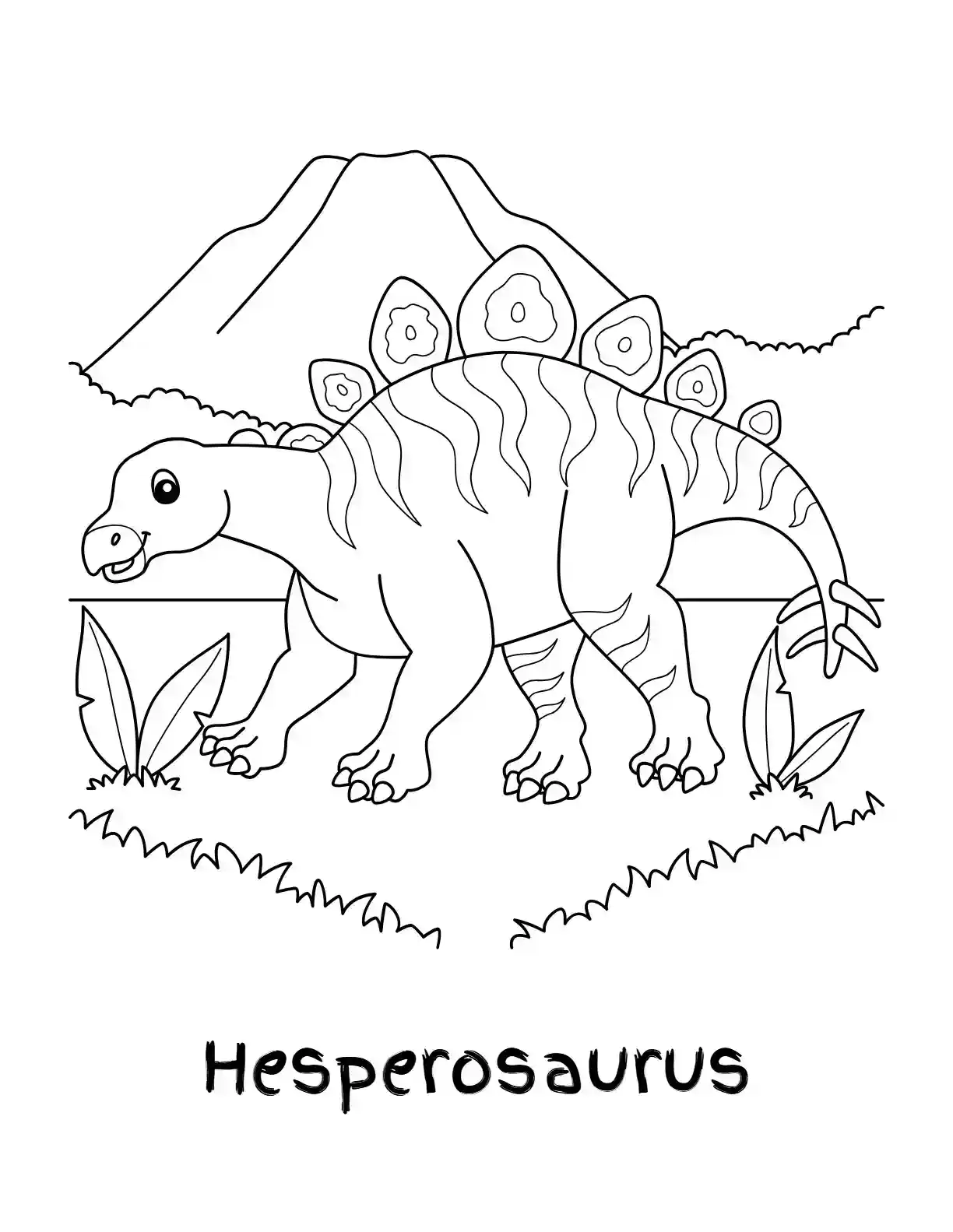Hesperosaurus Coloring Page