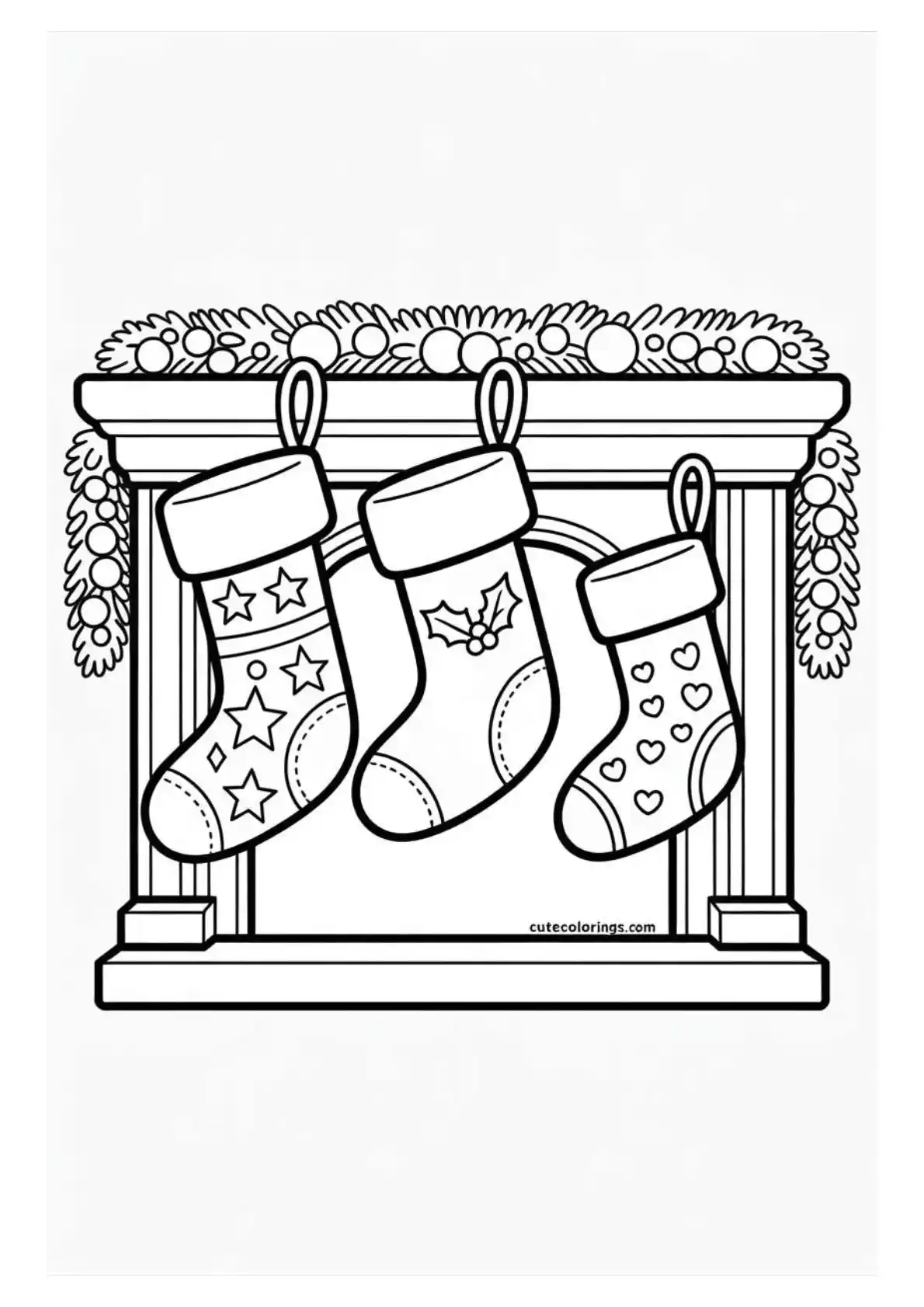 Holiday Mantel with Hanging Stockings