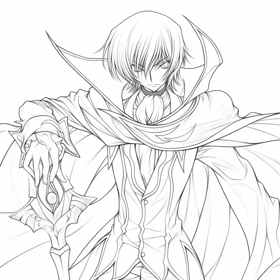 Hooded Swordsman Coloring Page