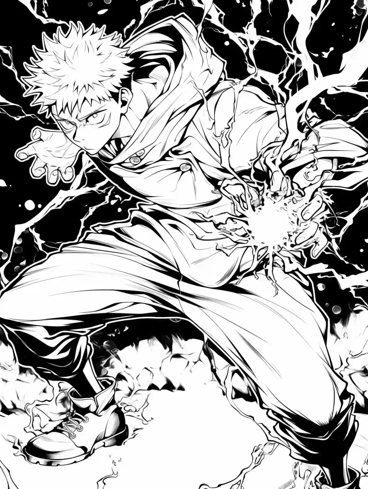 Itadori Combat Coloring Page