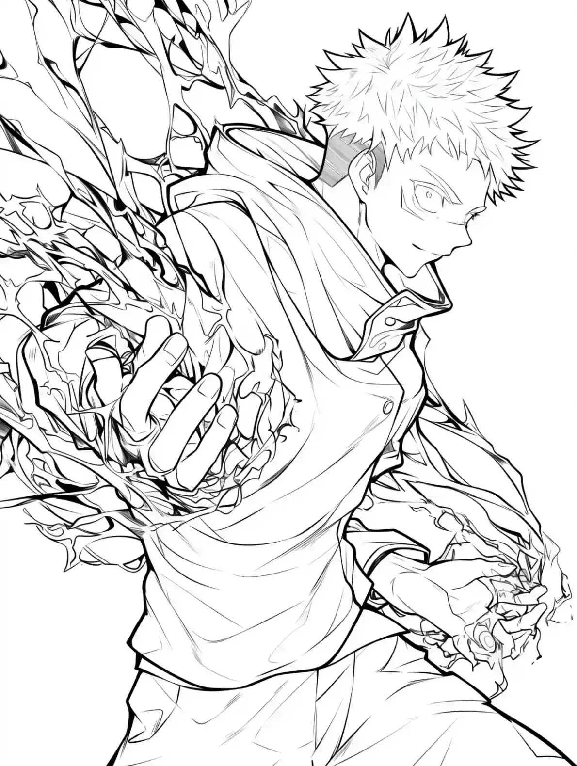 Itadori Power Surge Coloring Page