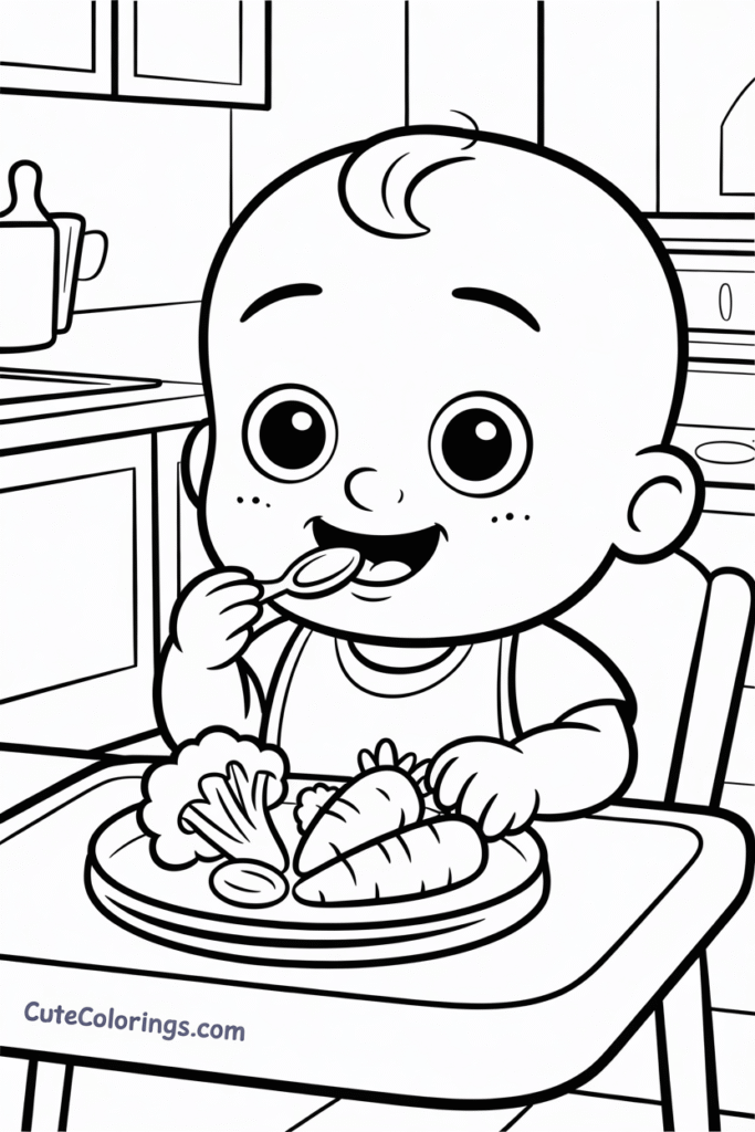 JJ Eating Vegetables Healthy Meal