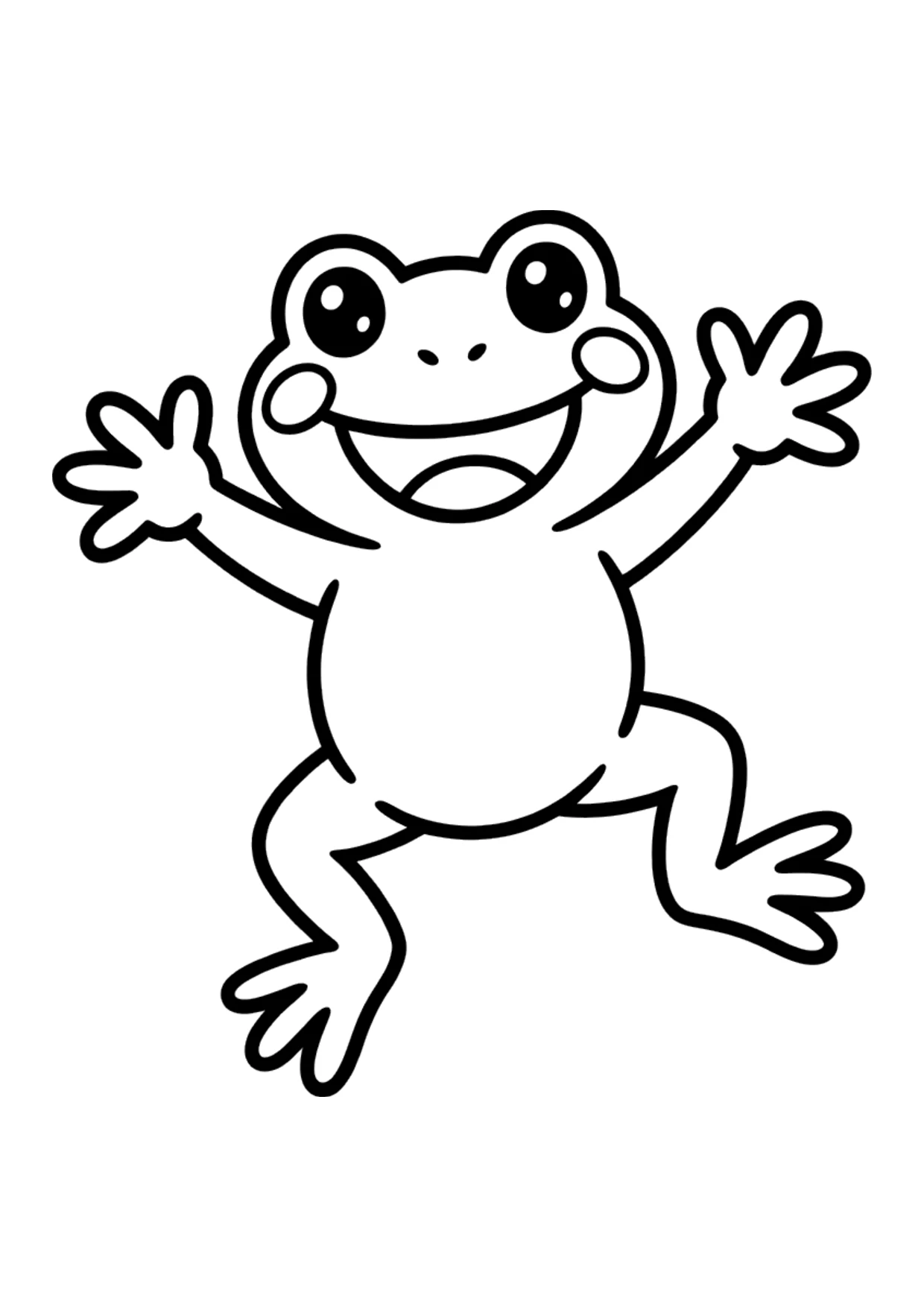 Coloriage facile d&rsquo;une grenouille sauteuse
