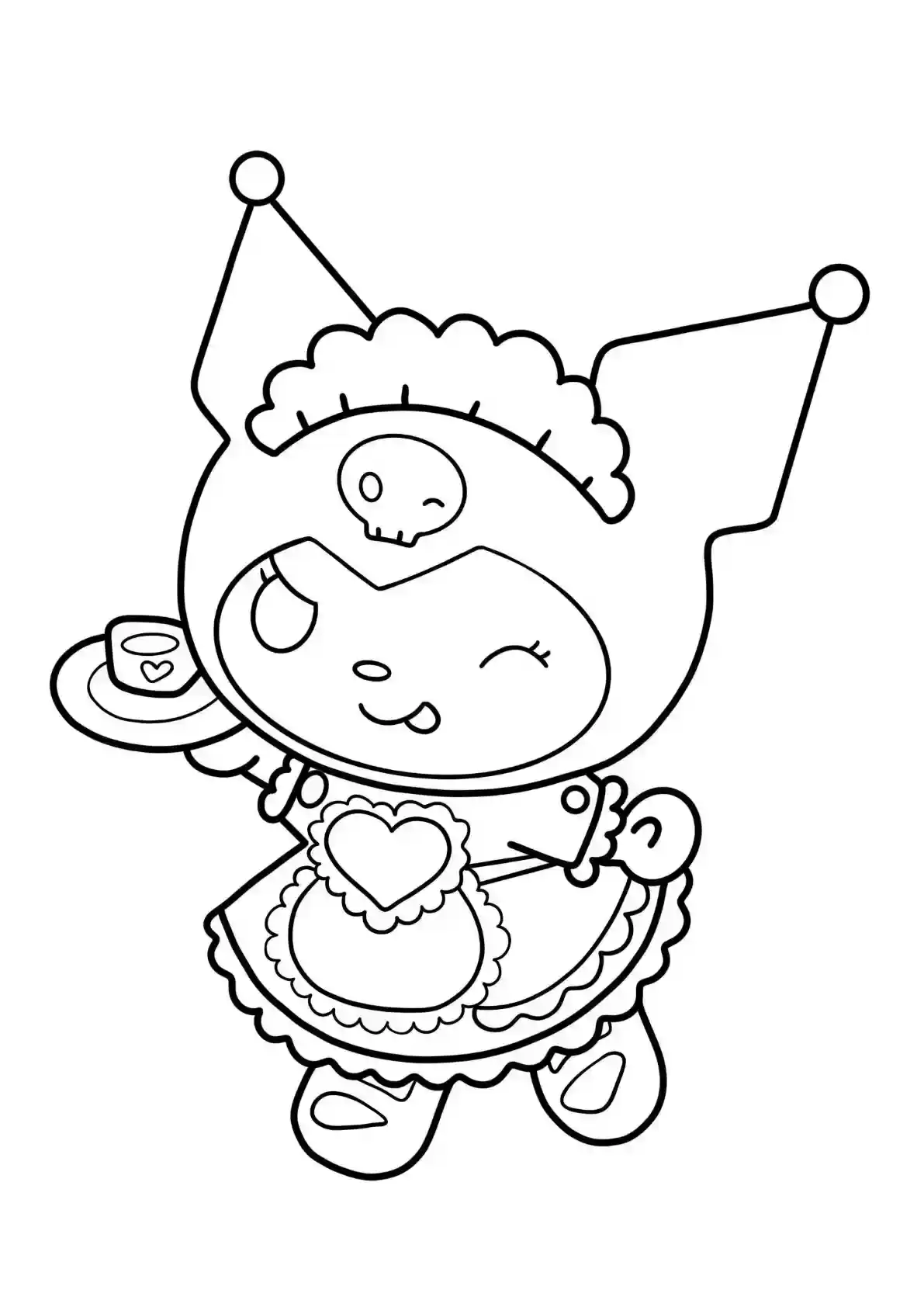 Kuromi Celebrating with Flag