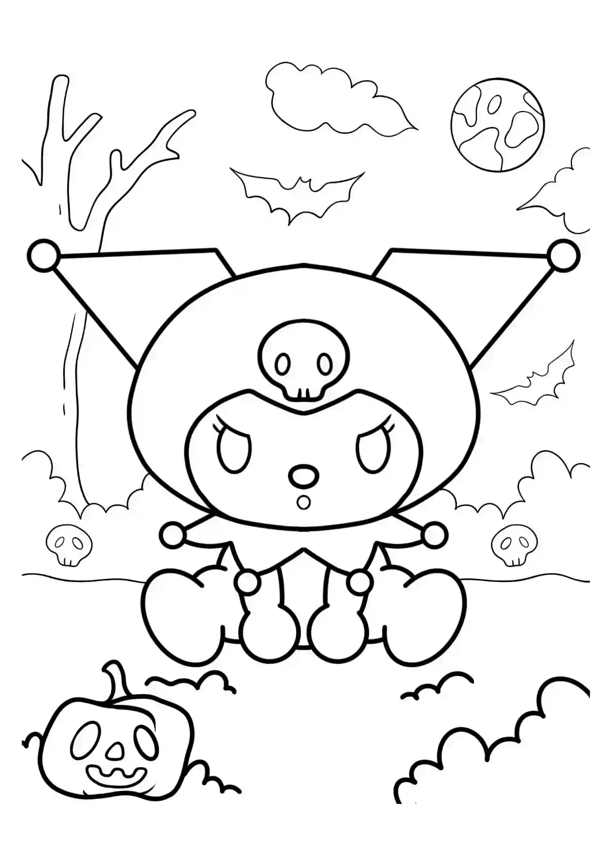Kuromi Flying with Bat Wings