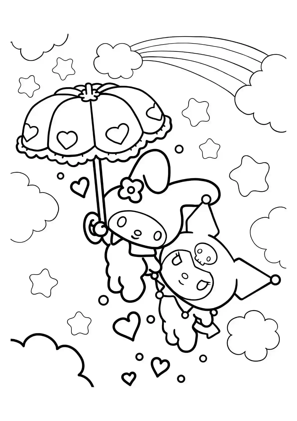 Kuromi Flying with Umbrella