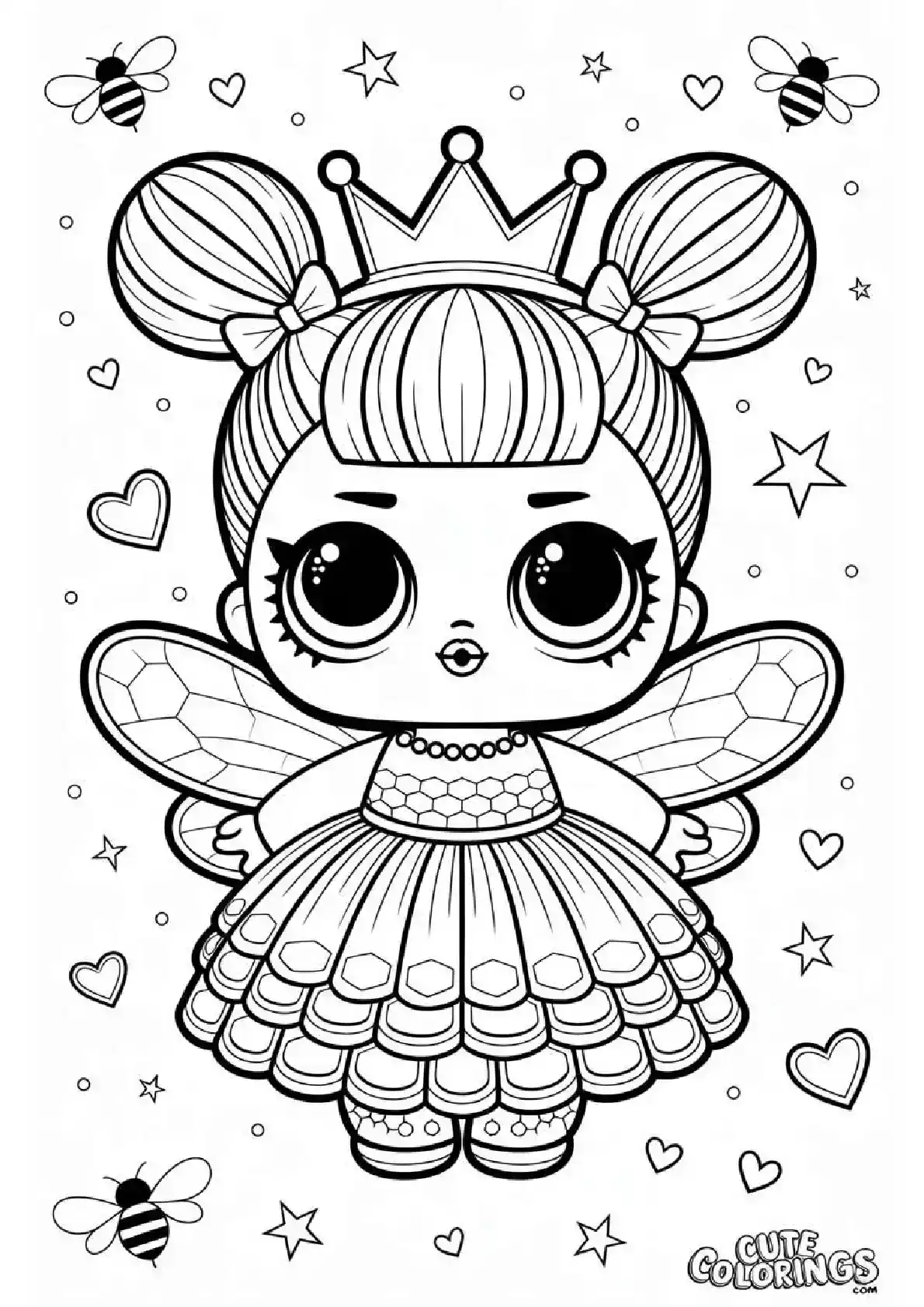 LOL Bee Princess Wings Fairy Coloring