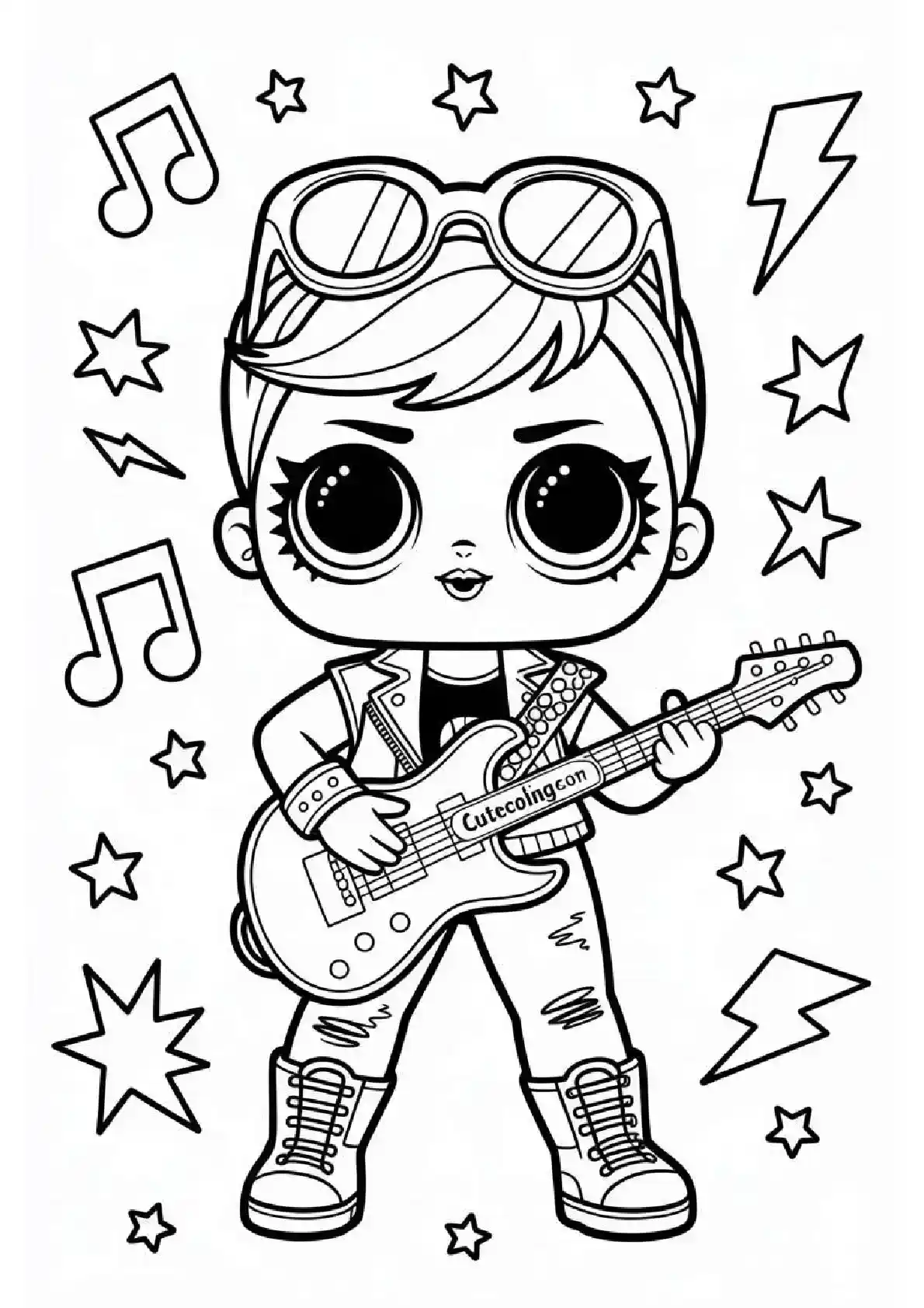 LOL Rock Star Guitar Player Coloring