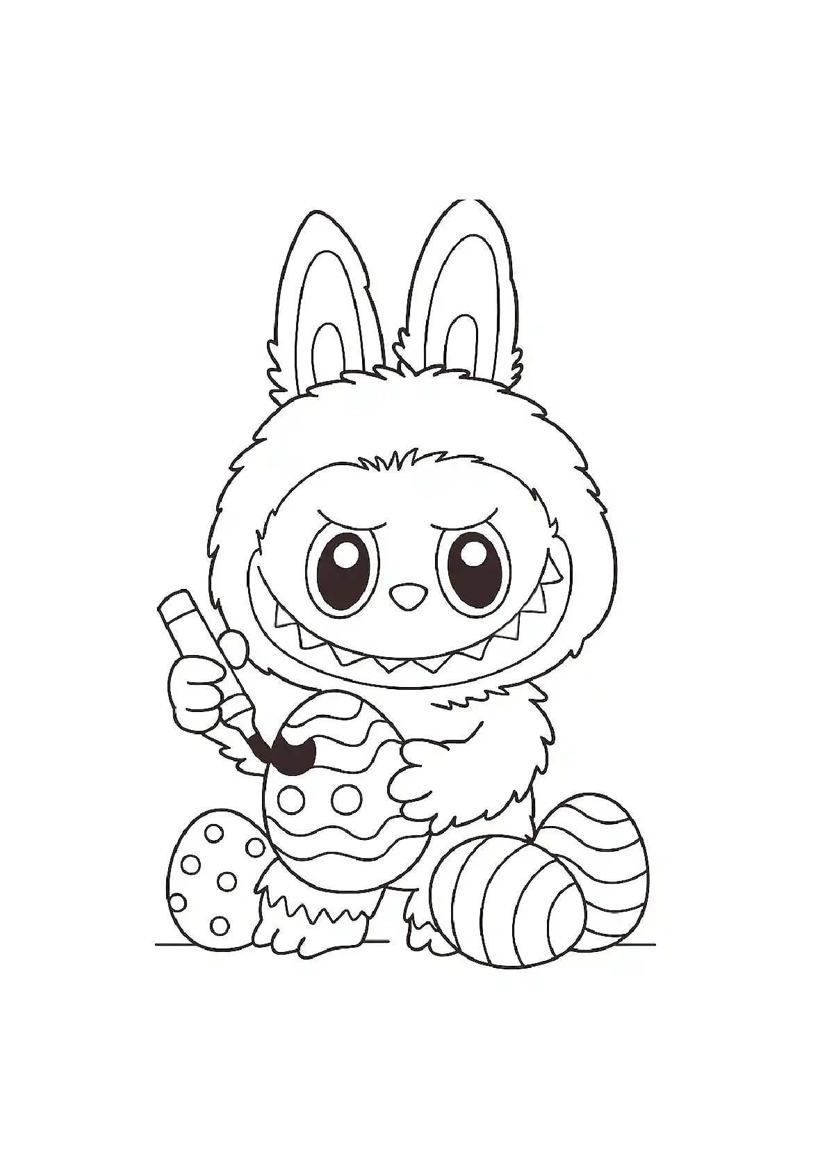Labubu Eggs Coloring Page