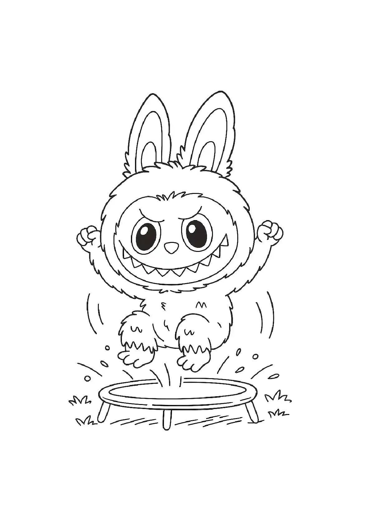 Labubu Jumping Coloring Page