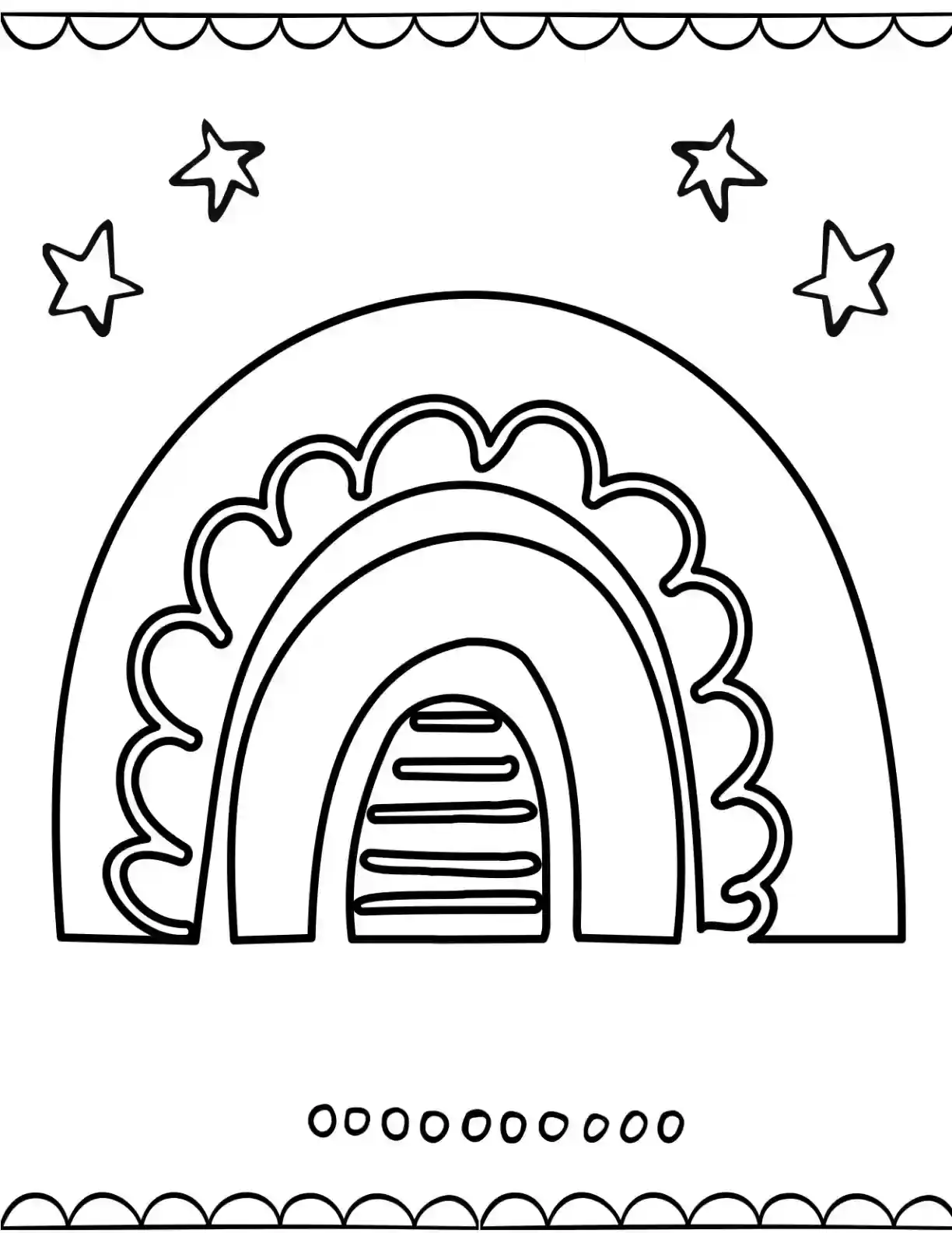 Layered Rainbow Coloring Page