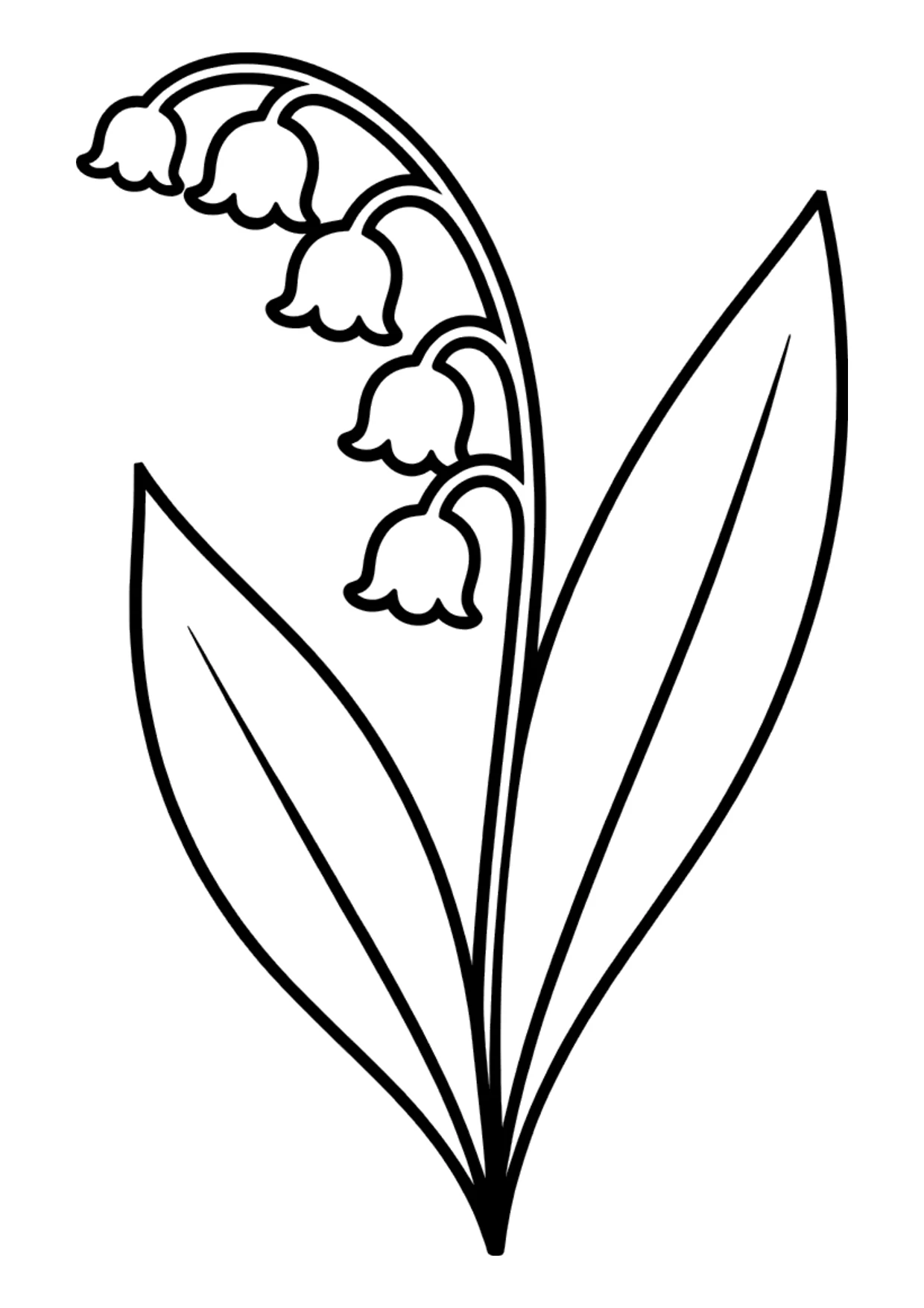 Coloriage facile de clochettes de muguet