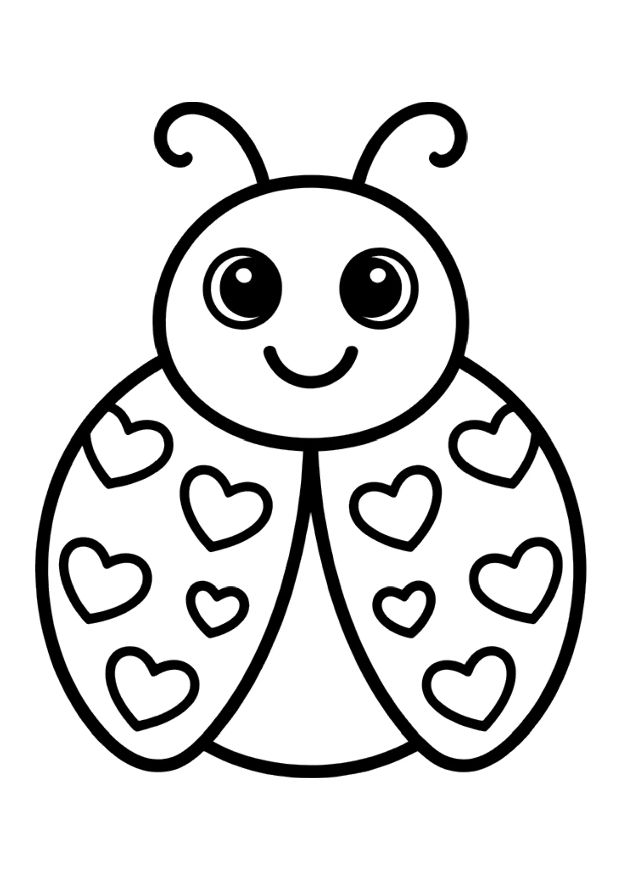 Coloriage facile de la Saint-Valentin avec une petite bestiole d’amour