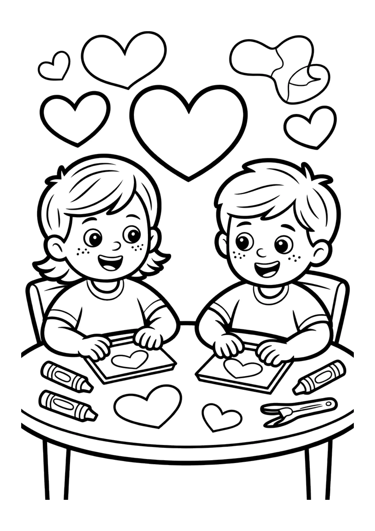 Coloriage pour enfants : fabriquer des cartes de la Saint-Valentin