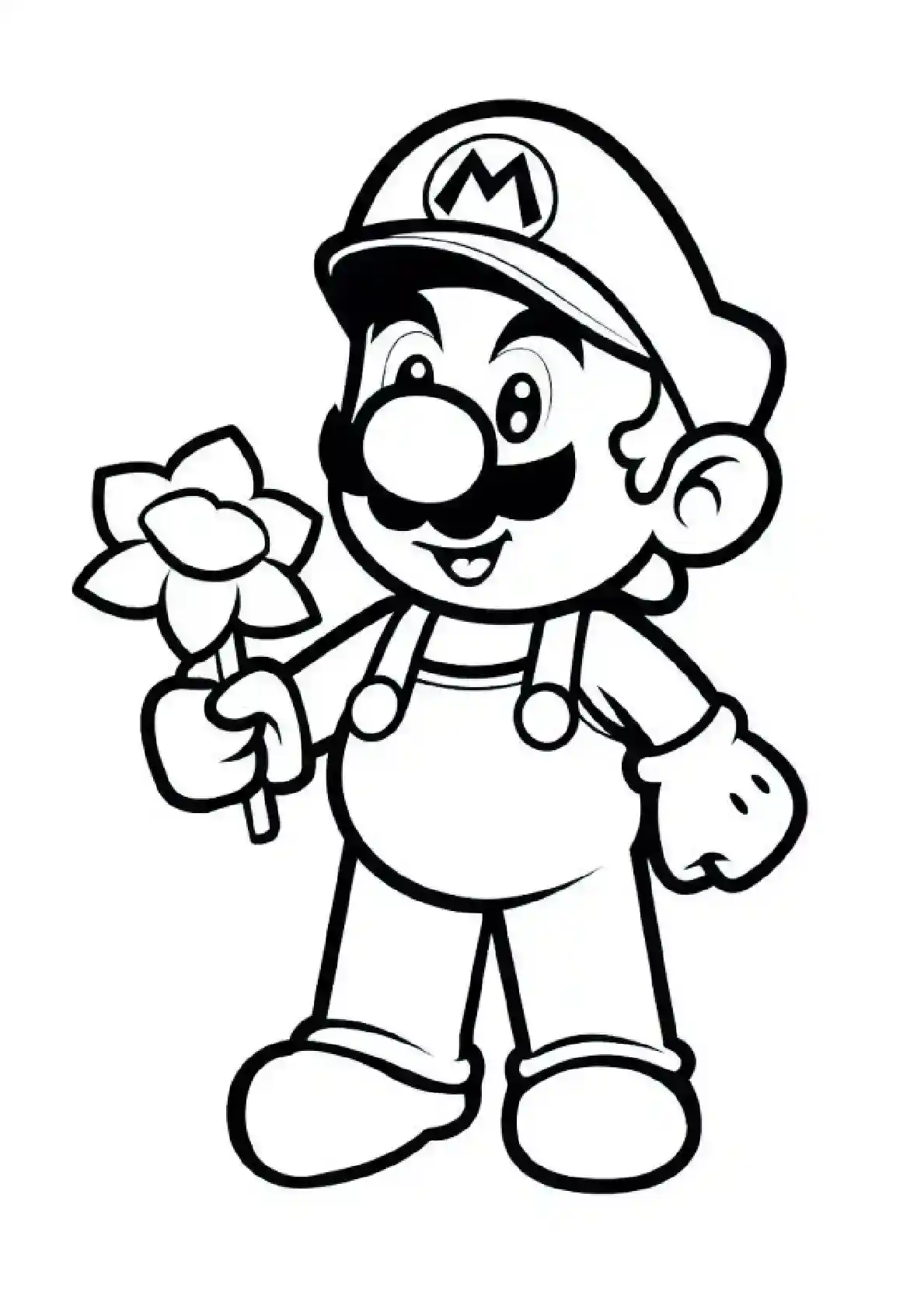 Mario Holding Beautiful Flower