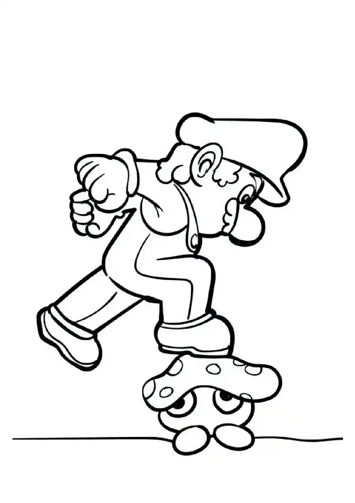 Mario Stomping Goomba Enemy