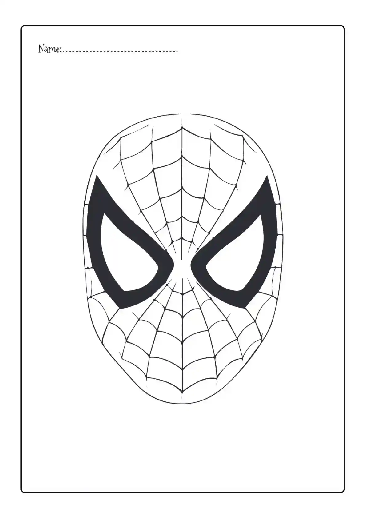 Mask Spiderman Coloring Page