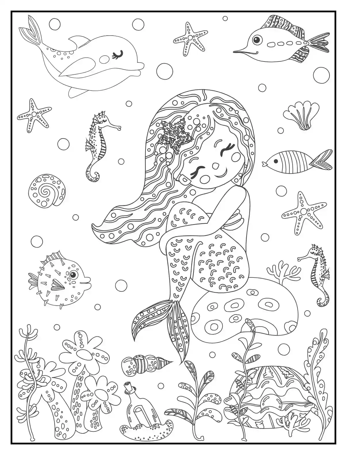 Mermaid with Seashells 