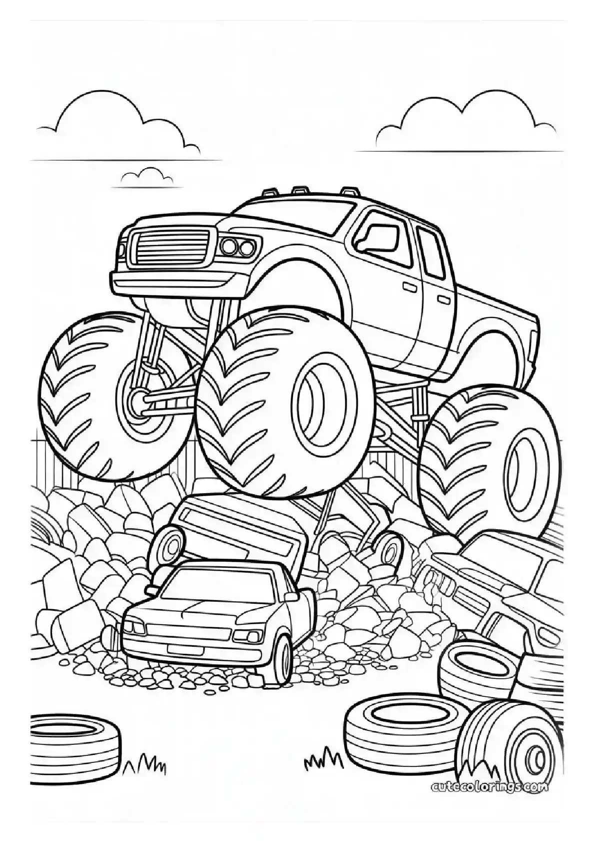 Monster Truck Car Crushing Junkyard