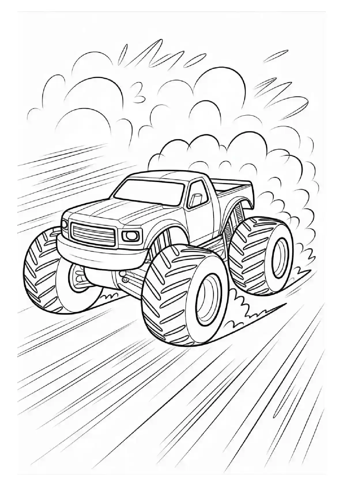 Monster Truck Dust Cloud Racing Scene