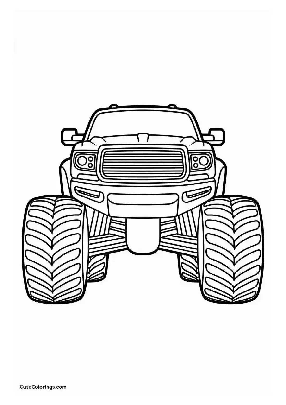Monster Truck Front View Bold Design