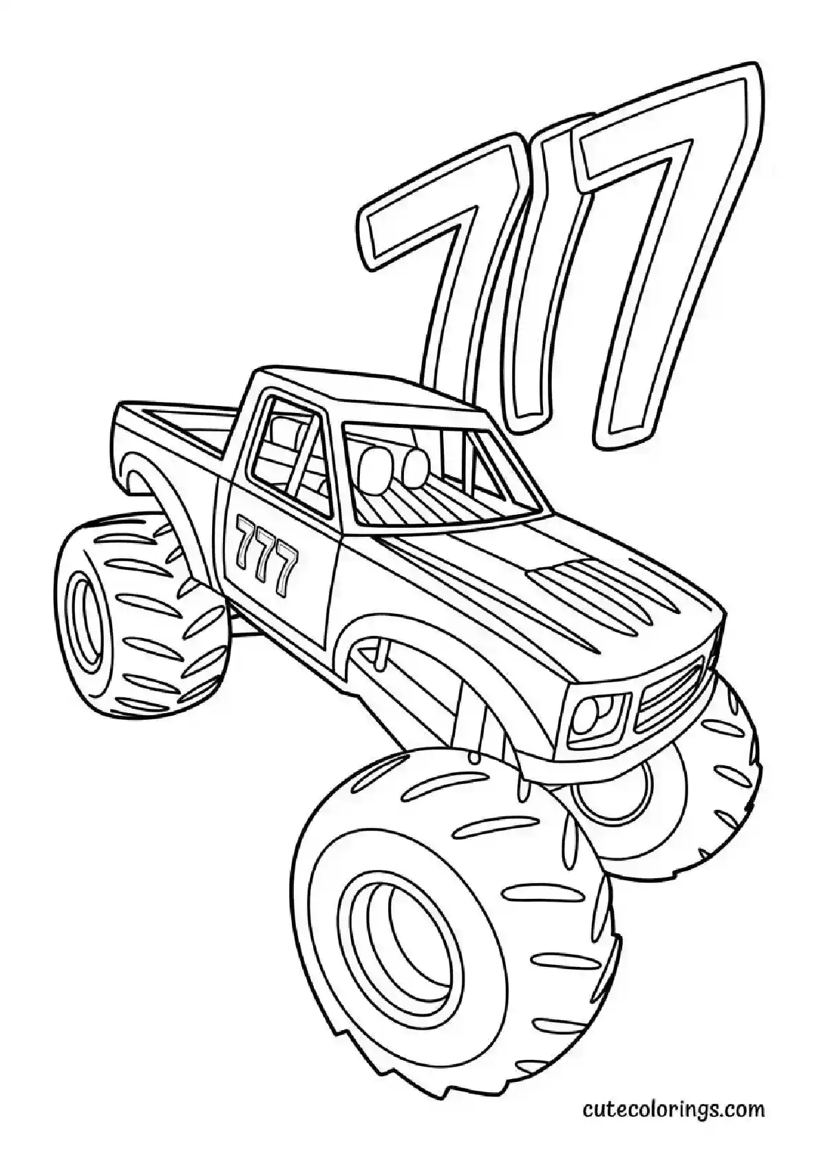 Monster Truck Number 777 Racing Pag