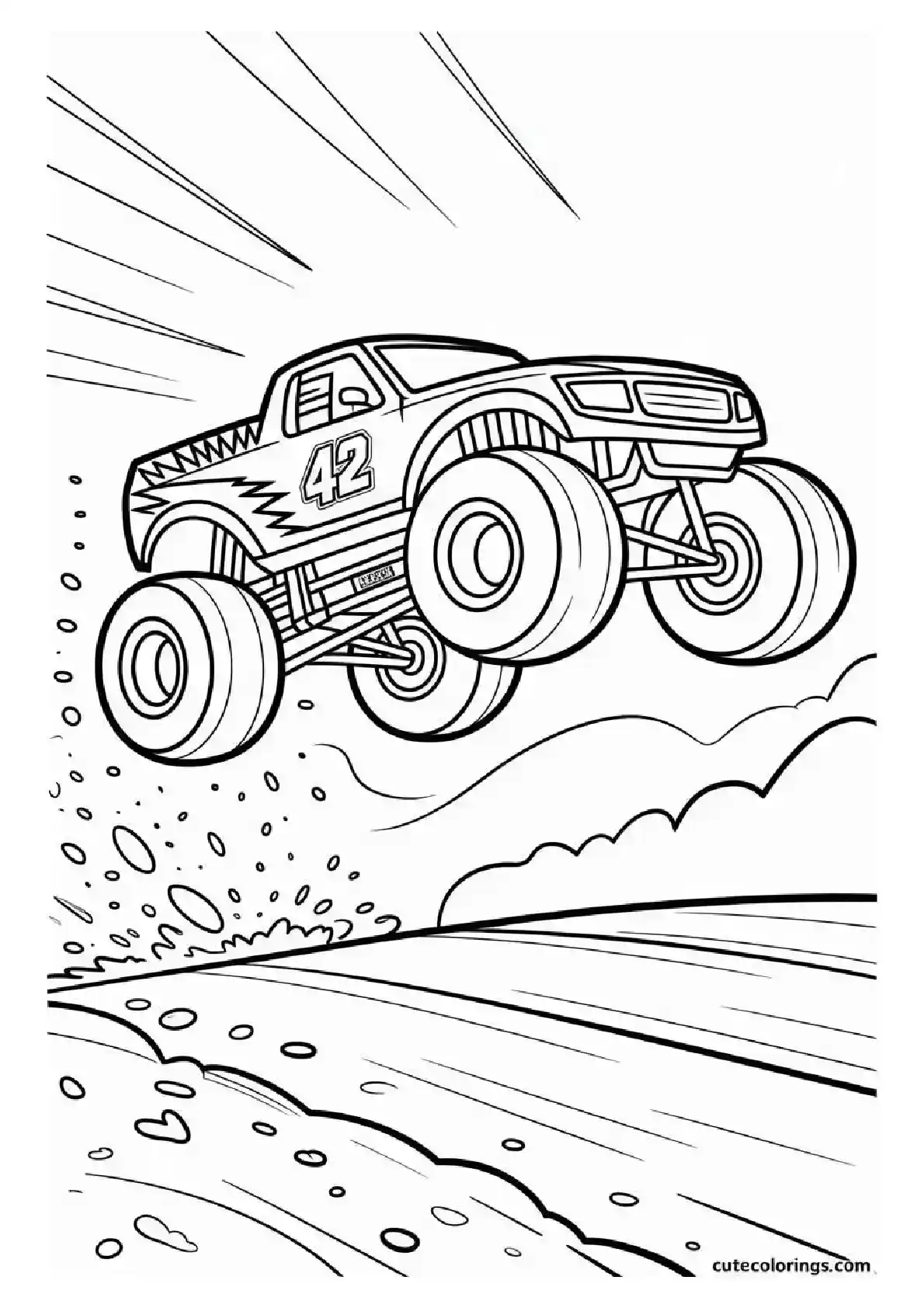 Monster Truck Rally Jump Mid-Air Page
