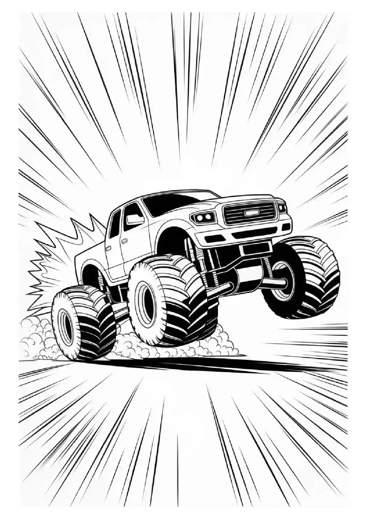 Monster Truck Speed Burst Action Scene