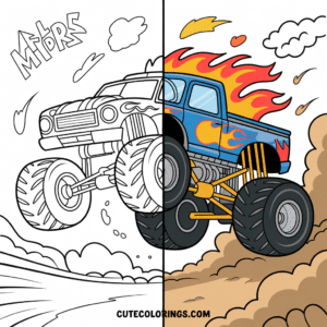 Preview of monster truck coloring pages