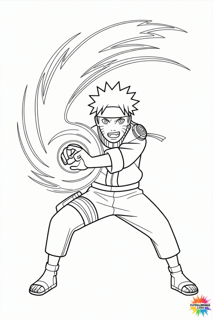 Naruto Battle Stance Chakra Coloring
