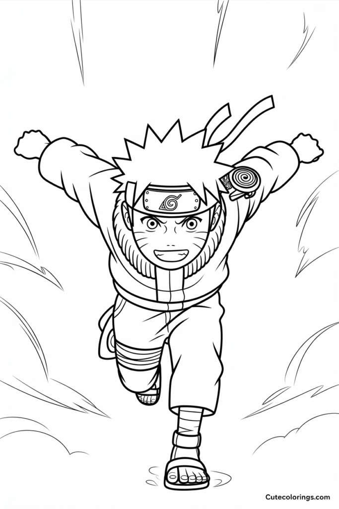 Naruto Jumping Excited Action Coloring