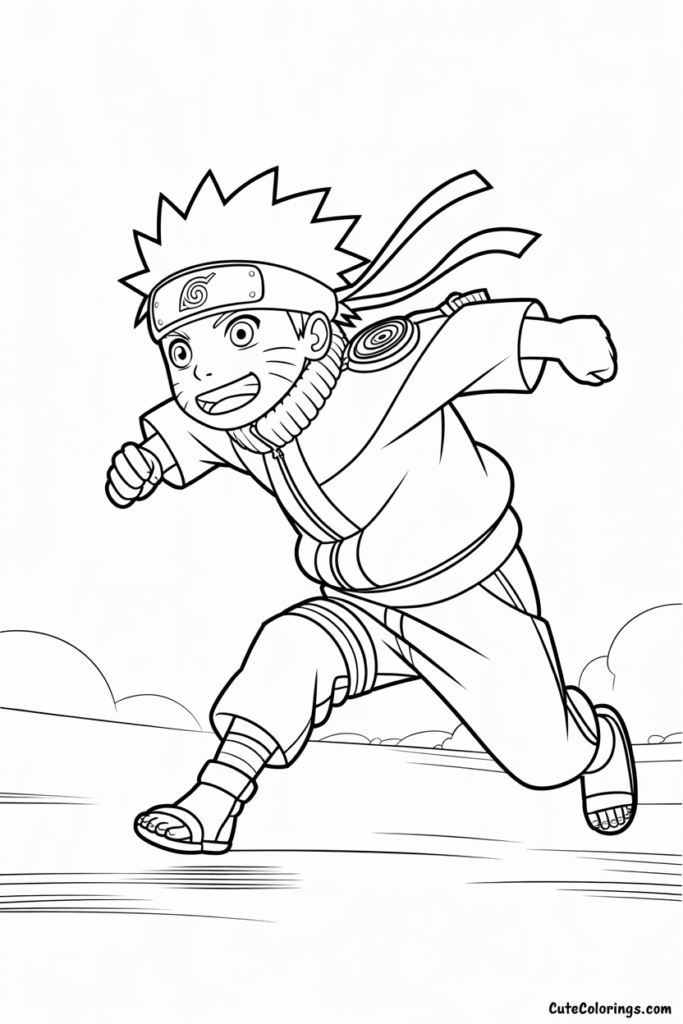 Naruto Ninja Running Action Coloring